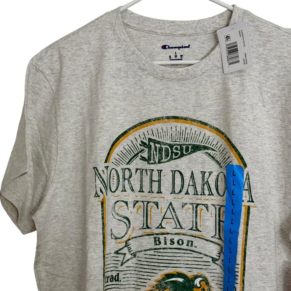 Champion NDSU Bison T-Shirt Unisex Large Gray New North Dakota State Graphic Tee - Picture 5 of 10